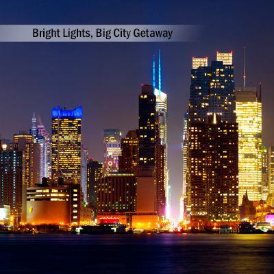 BRIGHT LIGHTS, BIG CITY GETAWAY - Museums, shopping, dining, entertainment and more await you in the Big Apple. The city is at your feet to explore while enjoying your 3-day, 2-night accommodations for two. Airfare not included. Subject to availability based on date of request and peak season blackouts. Resort fee not included.