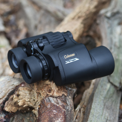 COLEMAN<sup>&reg;</sup> 8x40 Multi-Purpose Roof Prism Binoculars - This multi-purpose binocular has 8x the magnification power, BK7 porro prisms help deliver bright, vivid images and uses high-definition, fully-coated optics to minimize aberration.  Plus, it provides enhanced field-of-view while reducing eye strain.  Features fold-down eyecups and impact resistant construction.