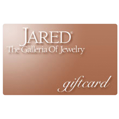 JARED THE GALLERIA OF JEWELERS<sup>&reg;</sup> $25 Physical Gift Card – Use this card to buy fine jewelry and gifts from Jared! The store for diamond jewelry, rings, earrings, necklaces, and more!