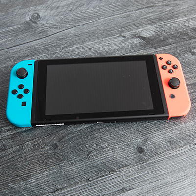 NINTENDO<sup>&reg;</sup> Switch - 3 Play Styles: TV Mode, Tabletop Mode, and Handheld Mode. Equipped with a 6.2-inch multi-touch capacitive touch screen and 4.5-9 hours of battery life depending on software usage conditions. Also, connects over Wi-Fi for multiplayer gaming with up to 8 consoles that can be connected for local wireless multiplayer.